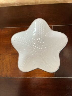 Pier 1 White Starfish Ceramic Dish
